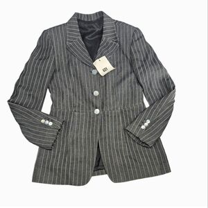 Vintage Italian Pinstripe Blazer Pockets  Buttons